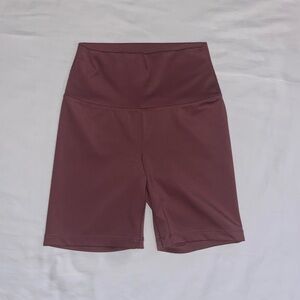 Yogalicious Lux women’s 7” biker shorts in rouge blush